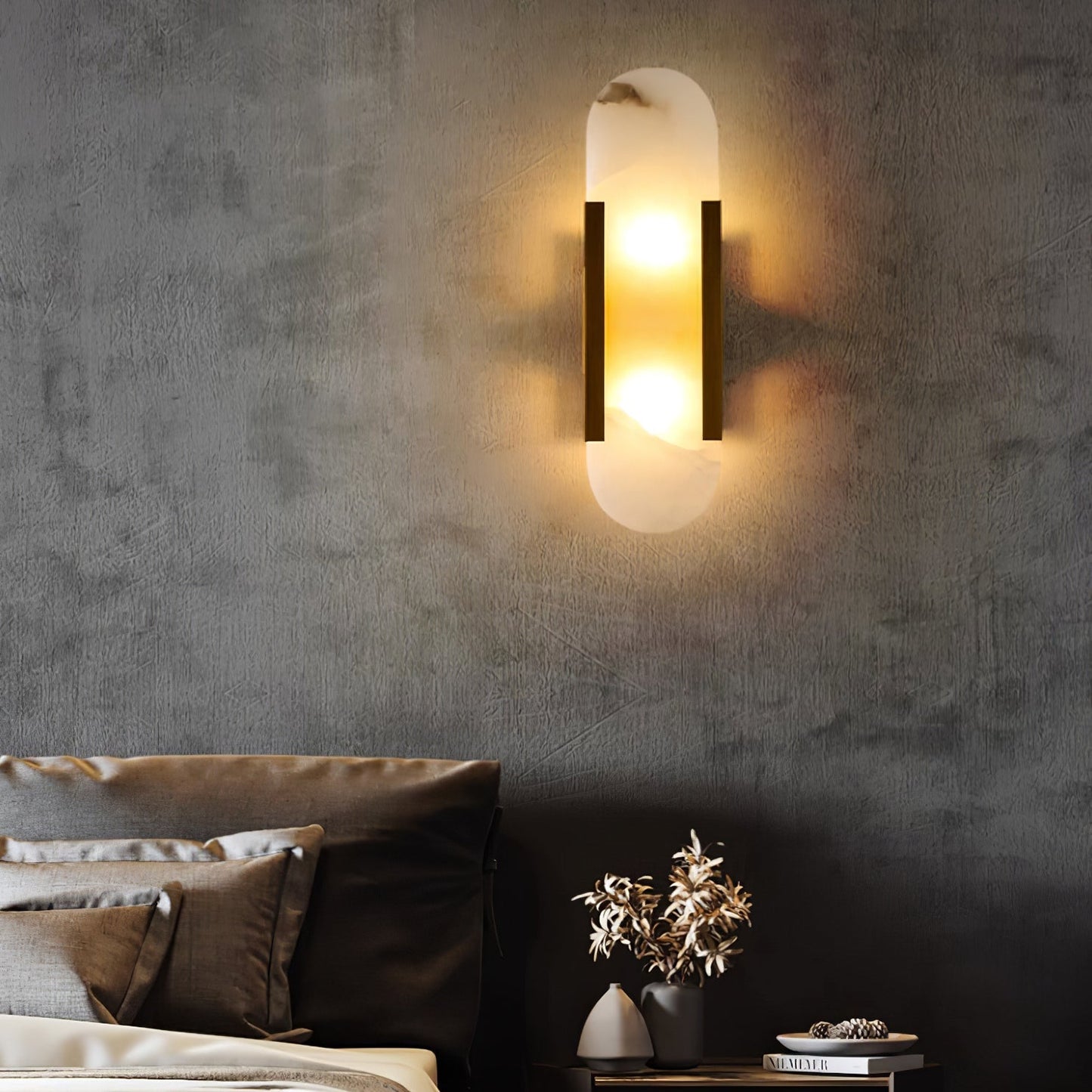 Elongated Alabaster Wall Sconce