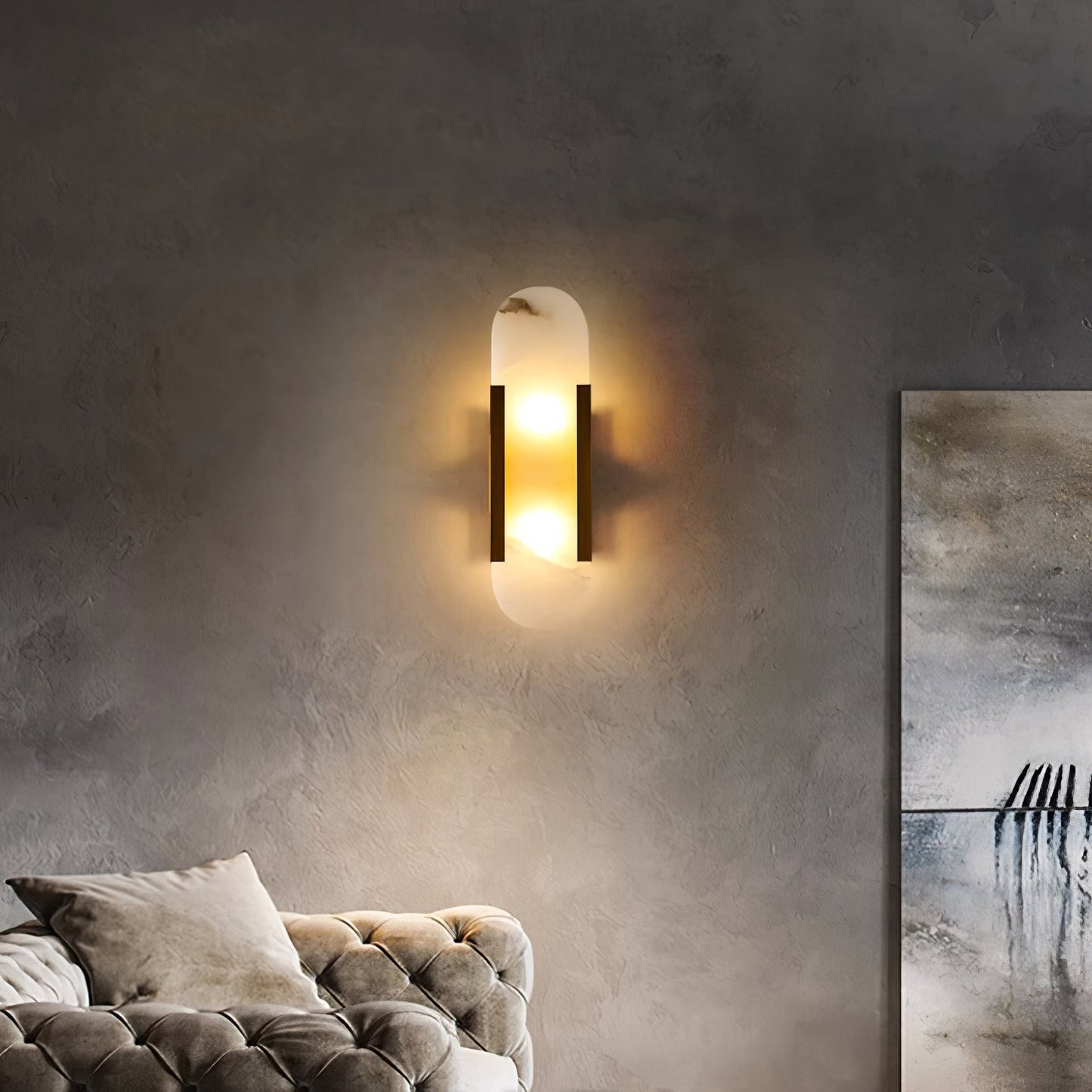 Elongated Alabaster Wall Sconce