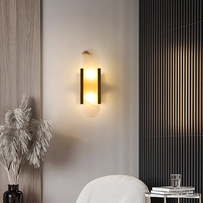 Elongated Alabaster Wall Sconce