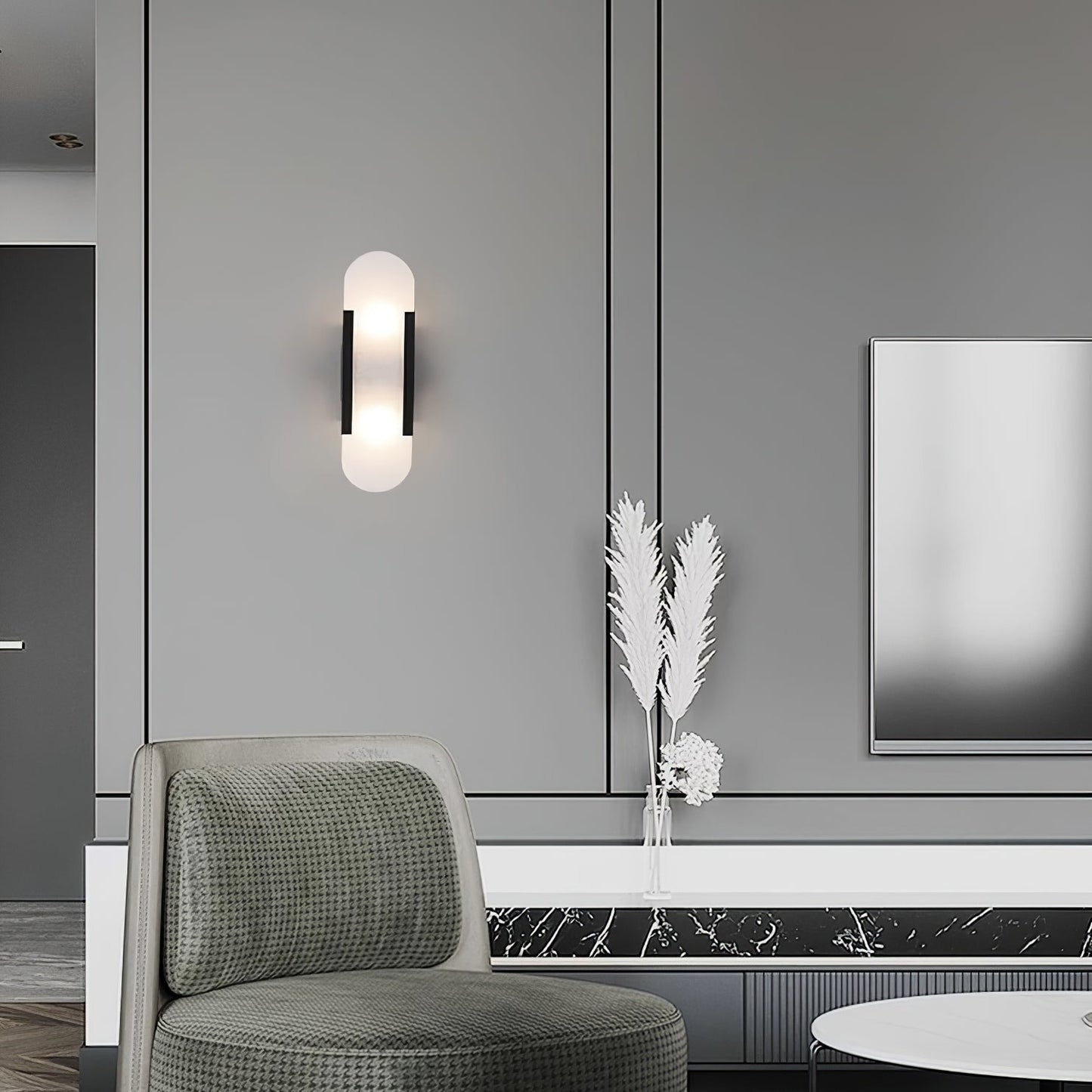 Elongated Alabaster Wall Sconce