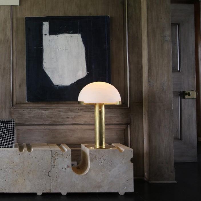 Alabaster Column Table Lamp