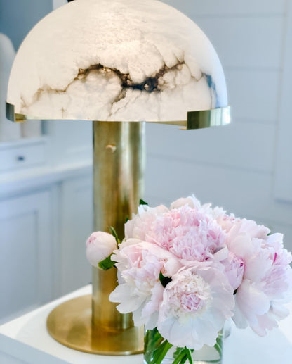 Alabaster Column Table Lamp