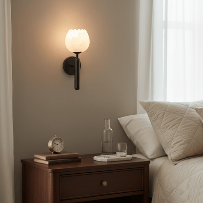 Alabaster Flower Wall Sconce