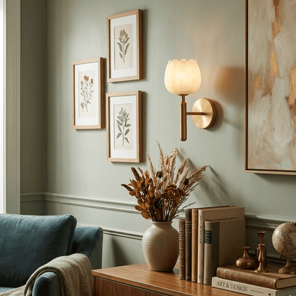 Alabaster Flower Wall Sconce