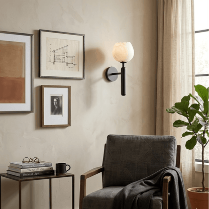 Alabaster Flower Wall Sconce