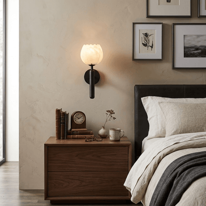 Alabaster Flower Wall Sconce