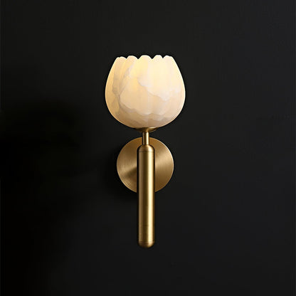 Alabaster Flower Wall Sconce