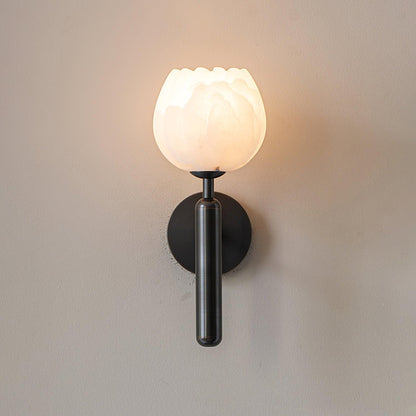 Alabaster Flower Wall Sconce