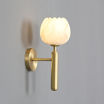 Alabaster Flower Wall Sconce