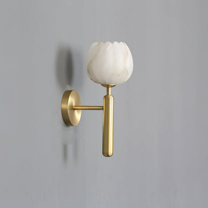 Alabaster Flower Wall Sconce