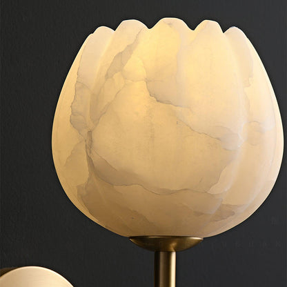 Alabaster Flower Wall Sconce