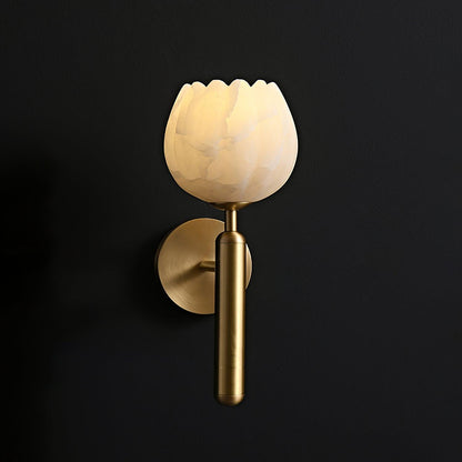 Alabaster Flower Wall Sconce