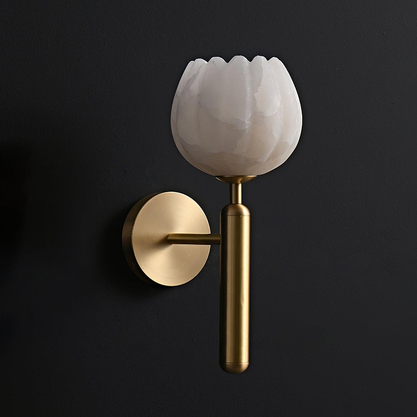 Alabaster Flower Wall Sconce
