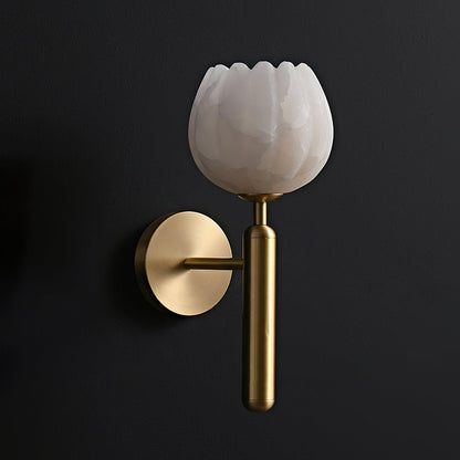 Alabaster Flower Wall Sconce