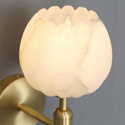 Alabaster Flower Wall Sconce