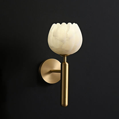 Alabaster Flower Wall Sconce