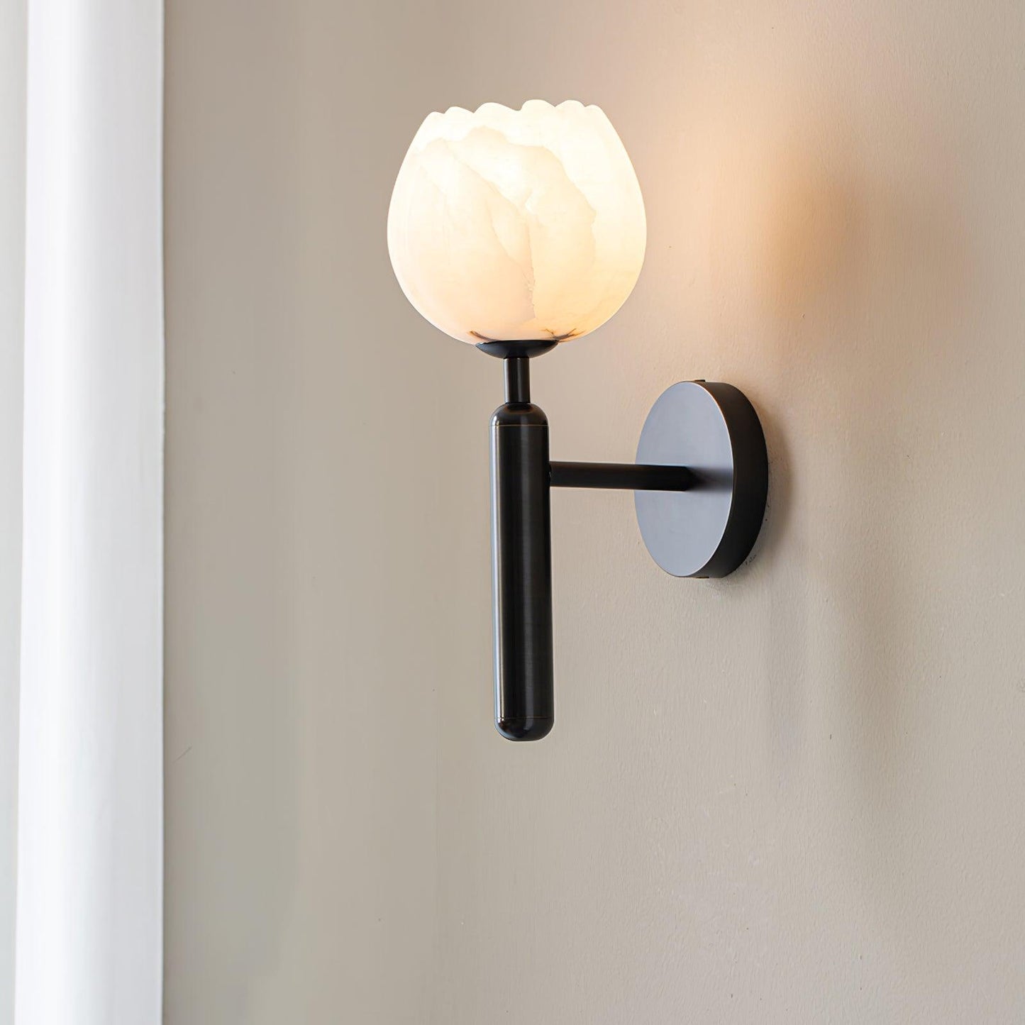 Alabaster Flower Wall Sconce
