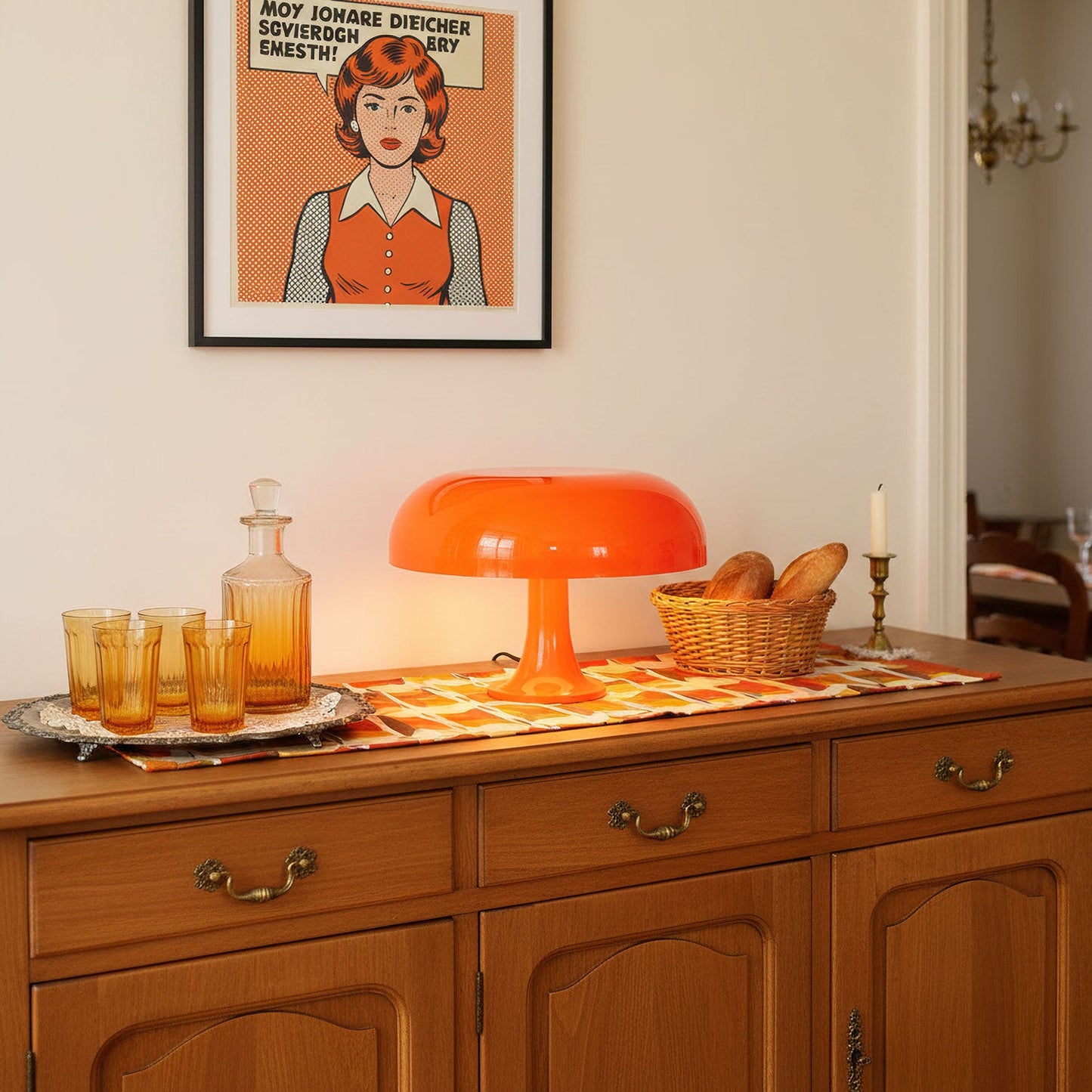 Mid-Century Mushroom Table Lamp
