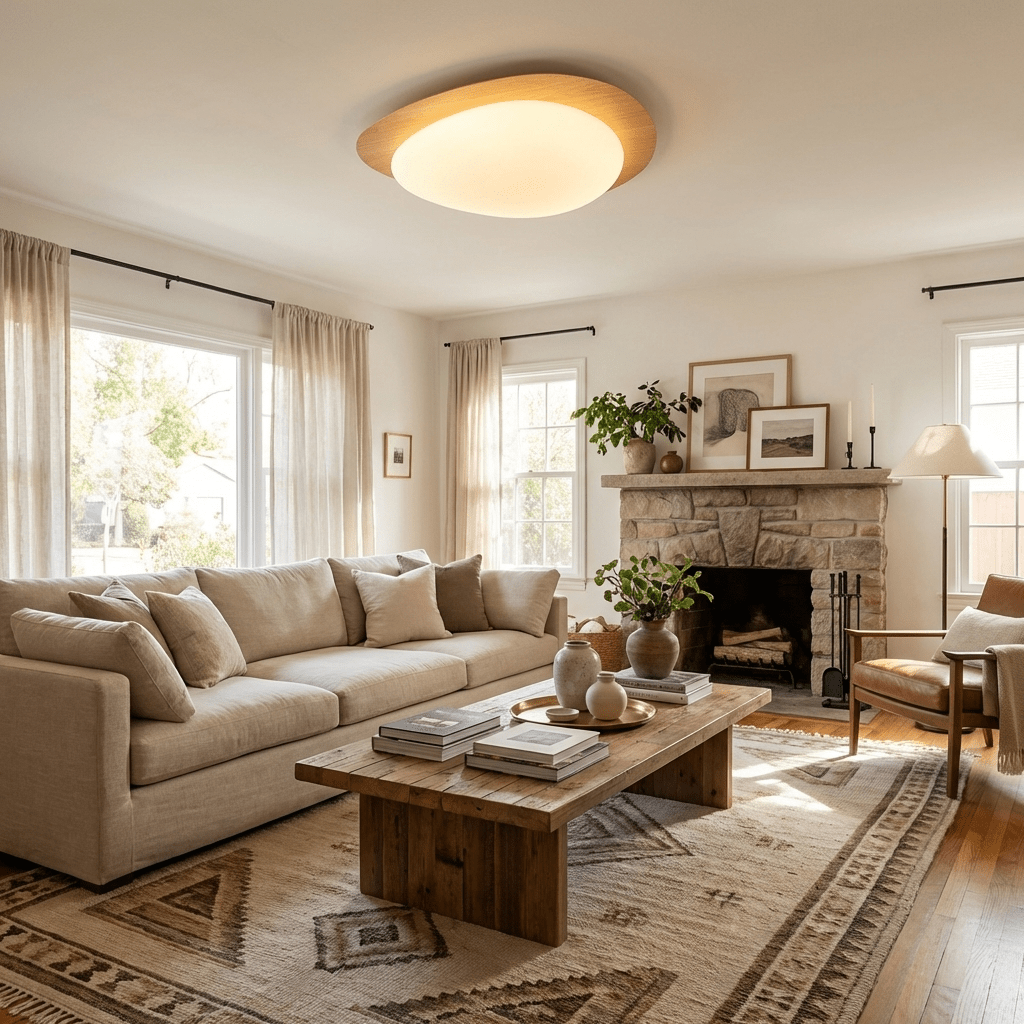 Pebble Flush Ceiling Light