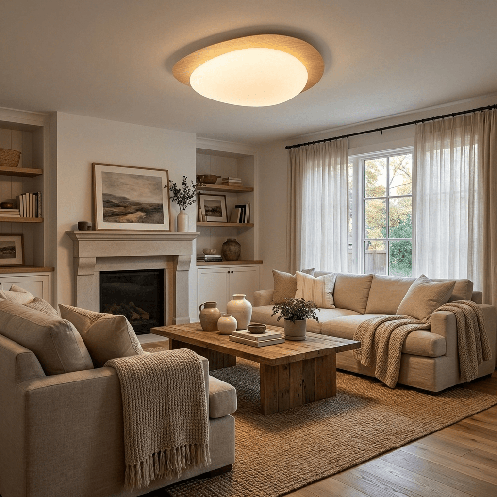 Pebble Flush Ceiling Light
