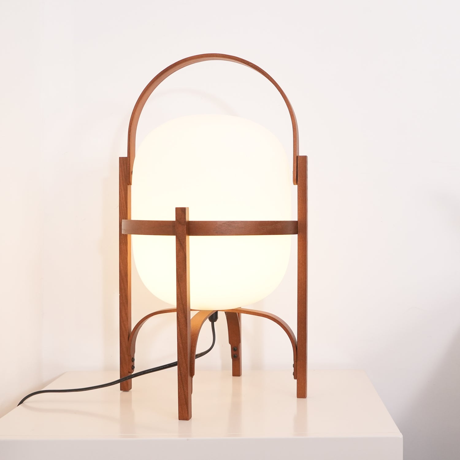 Glass Lantern Table Lamp