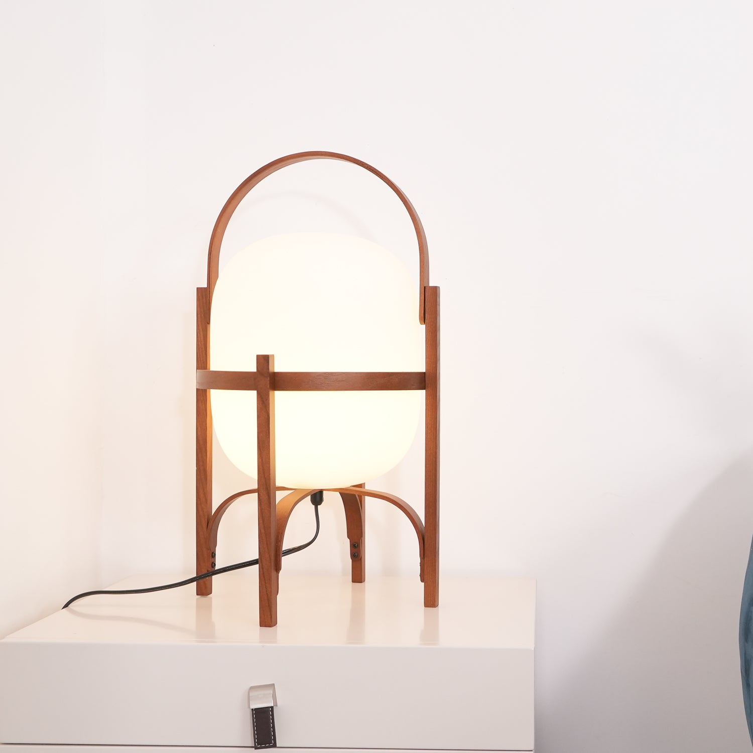 Glass Lantern Table Lamp