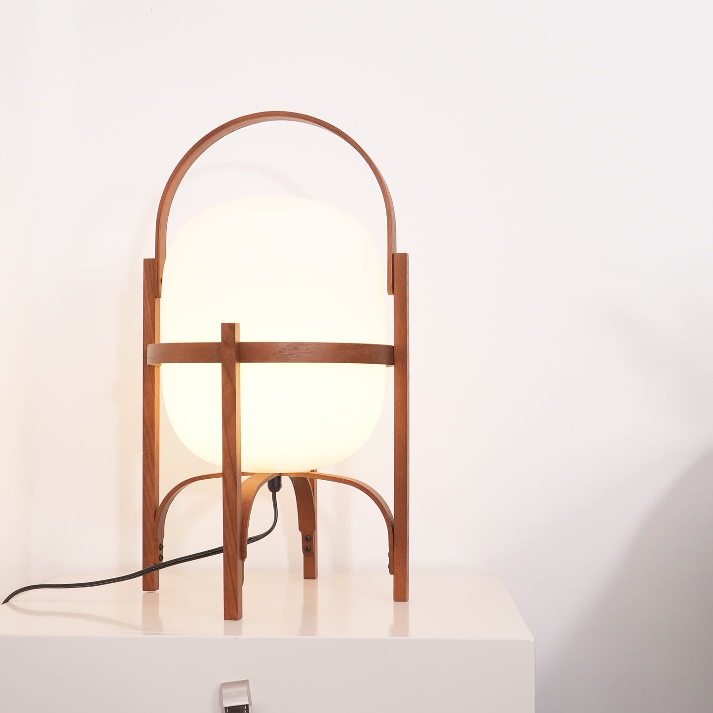 Glass Lantern Table Lamp
