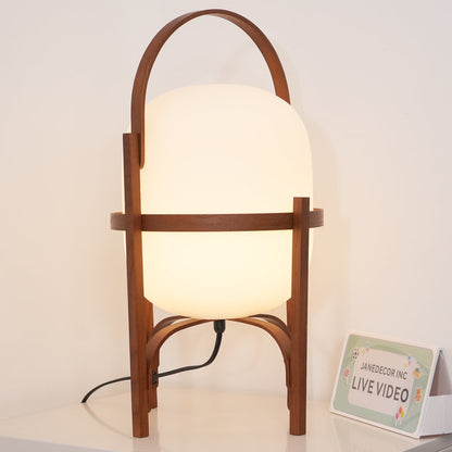 Glass Lantern Table Lamp