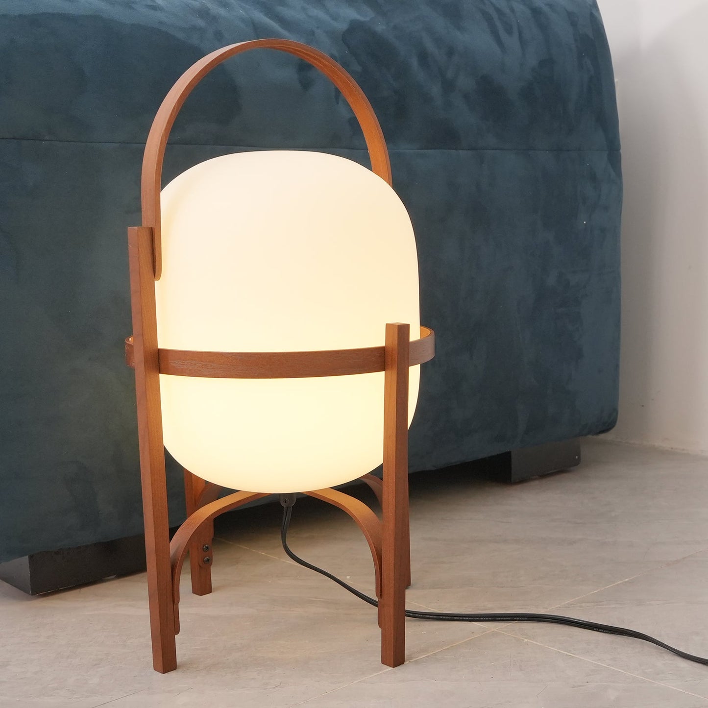 Glass Lantern Table Lamp