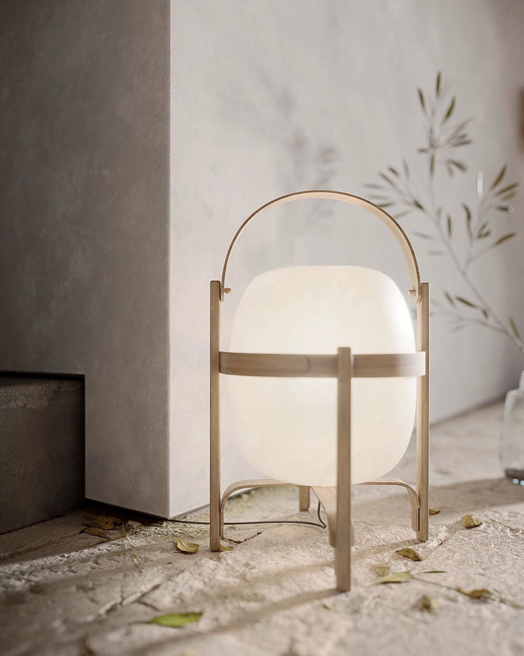 Glass Lantern Table Lamp