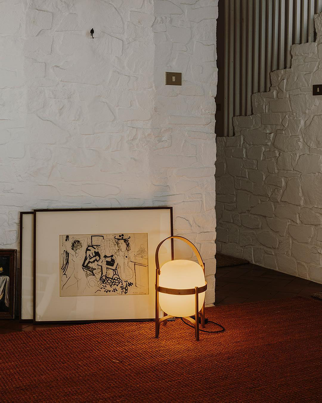 Glass Lantern Table Lamp