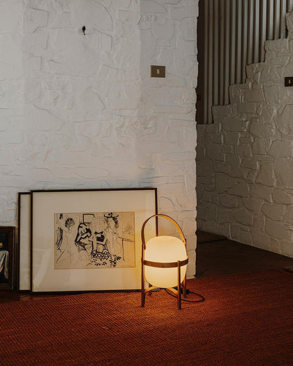 Glass Lantern Table Lamp