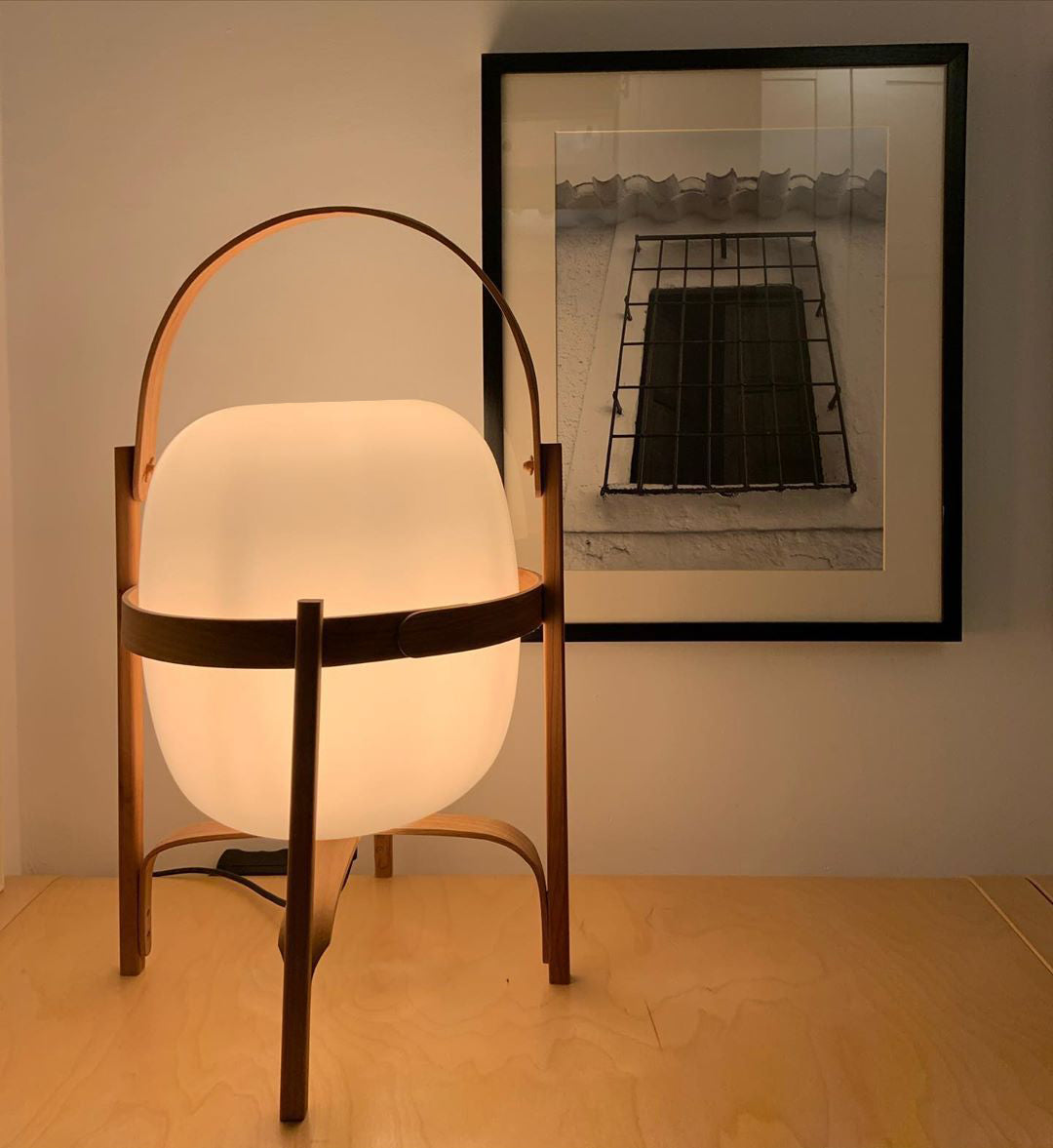 Glass Lantern Table Lamp