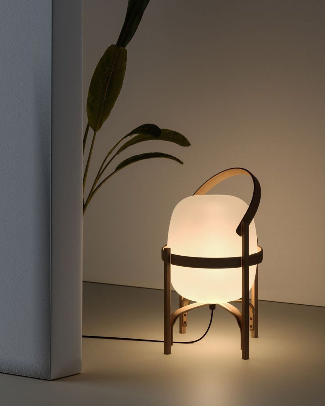 Glass Lantern Table Lamp