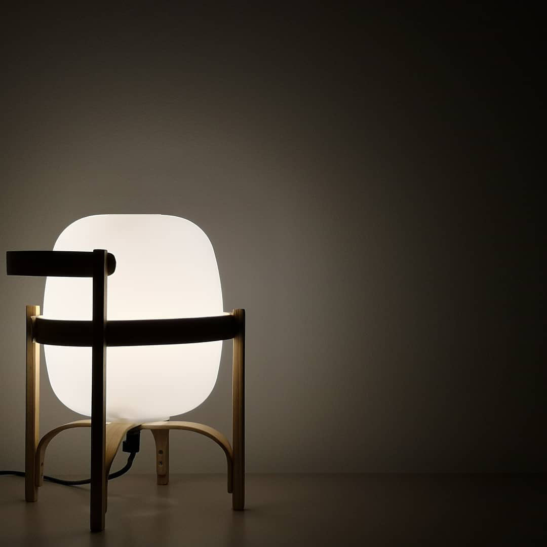 Glass Lantern Table Lamp
