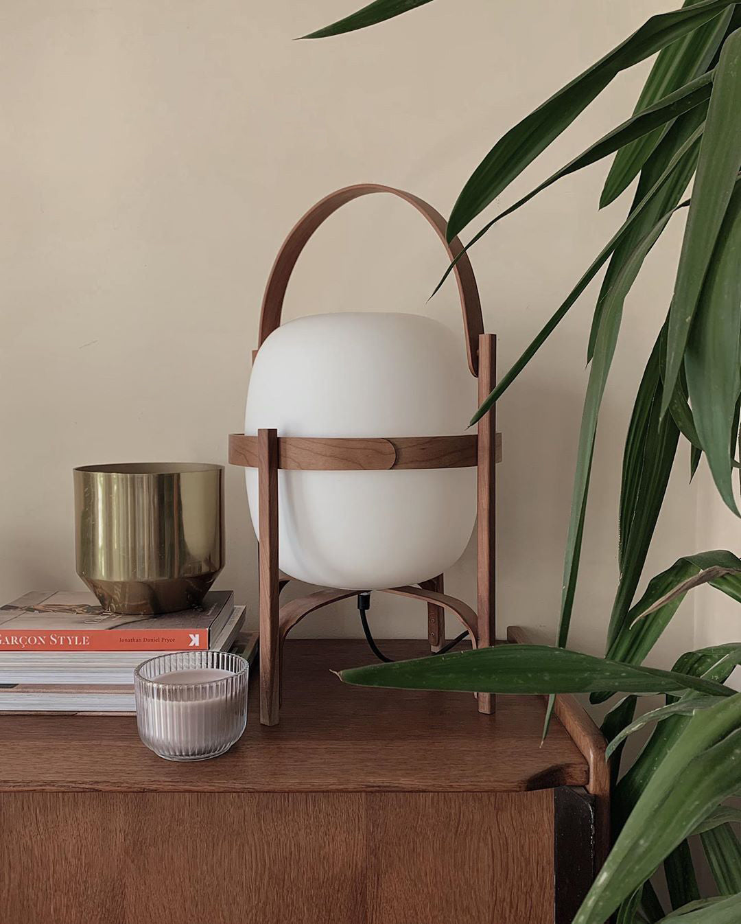 Glass Lantern Table Lamp