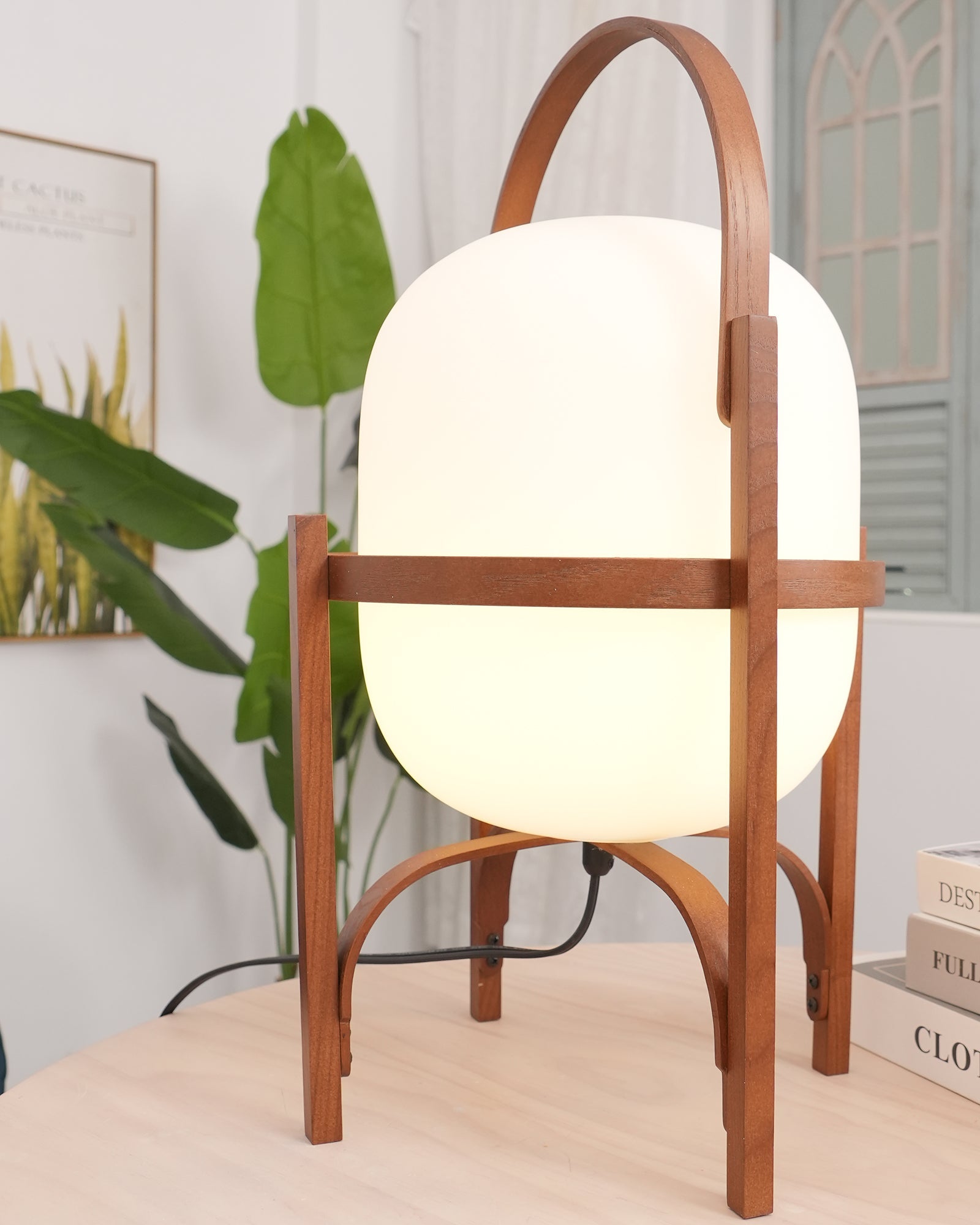 Glass Lantern Table Lamp