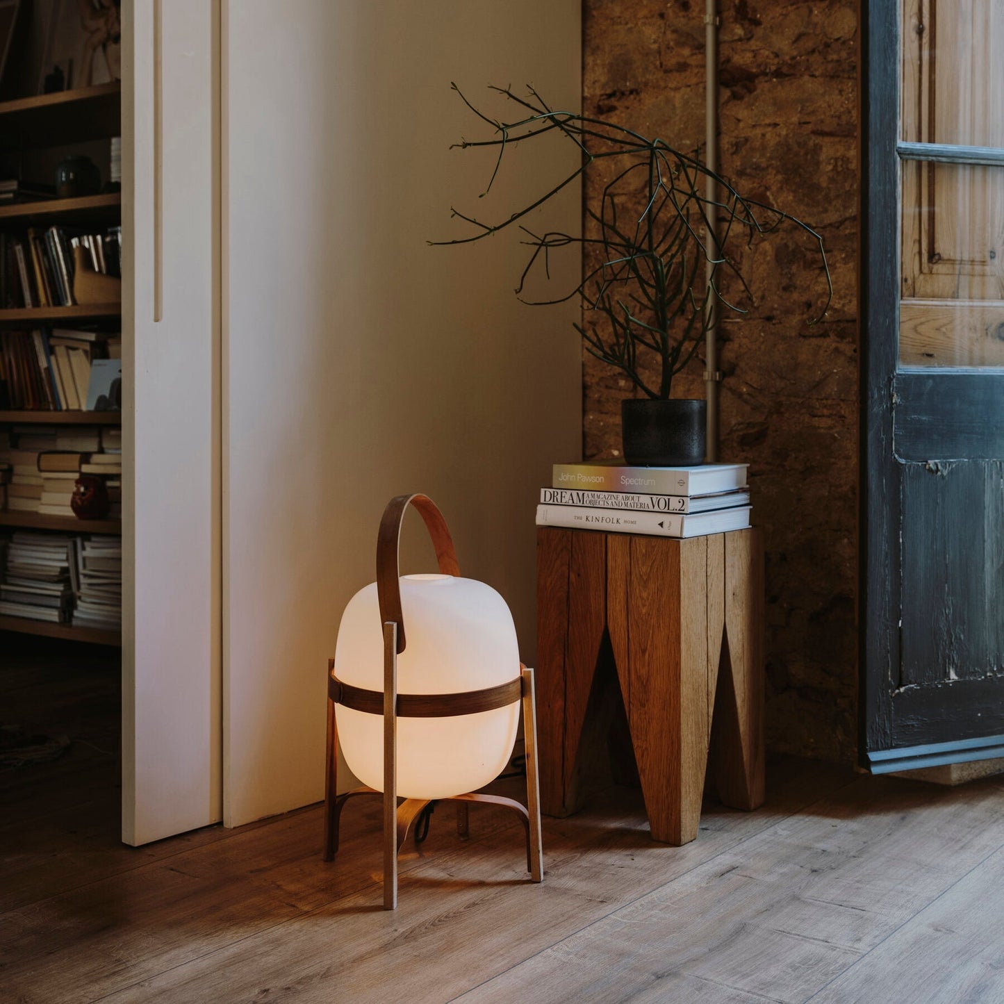 Glass Lantern Table Lamp