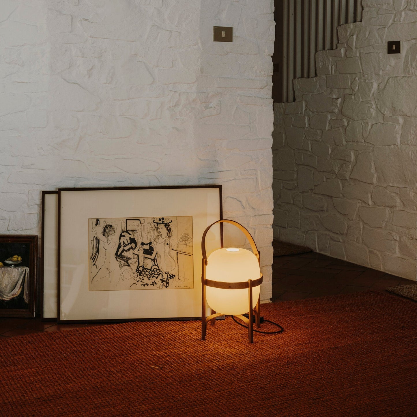 Glass Lantern Table Lamp