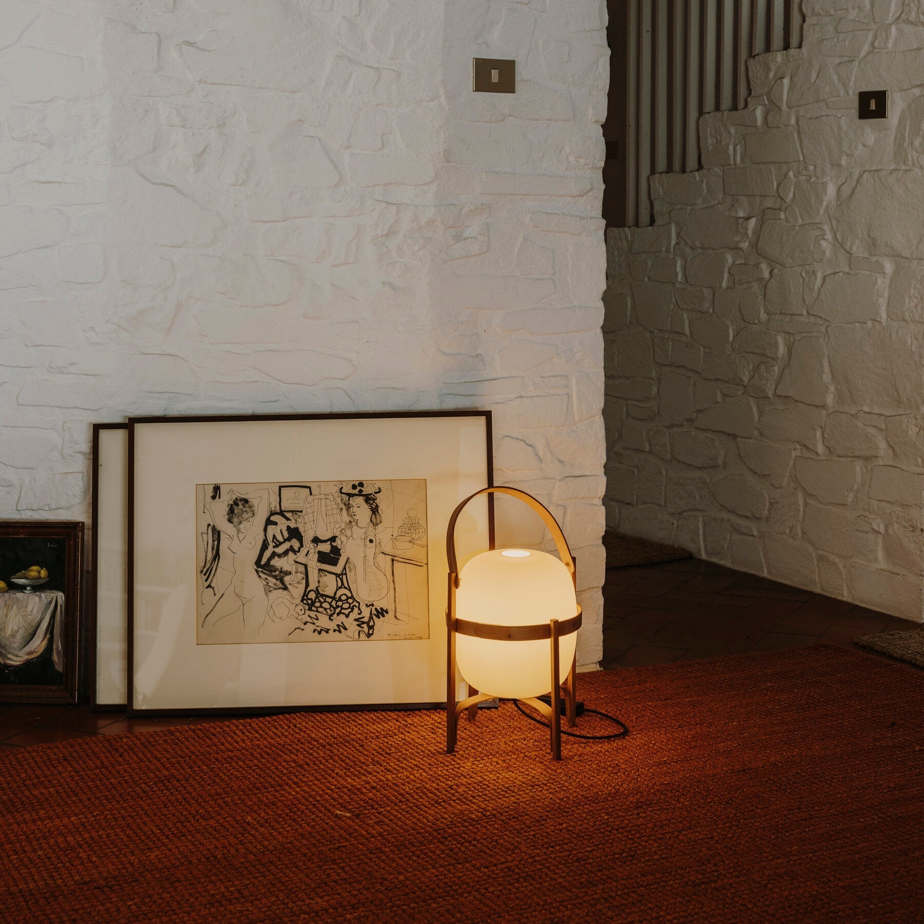 Glass Lantern Table Lamp