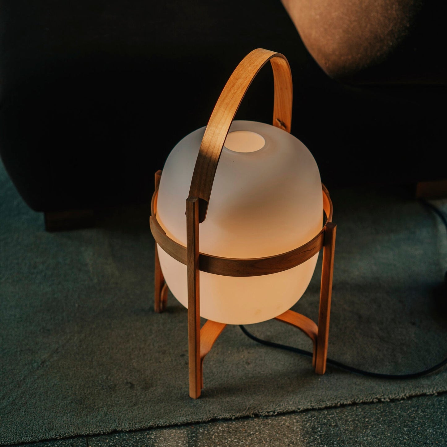 Glass Lantern Table Lamp