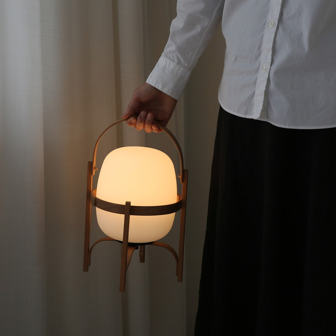 Glass Lantern Table Lamp