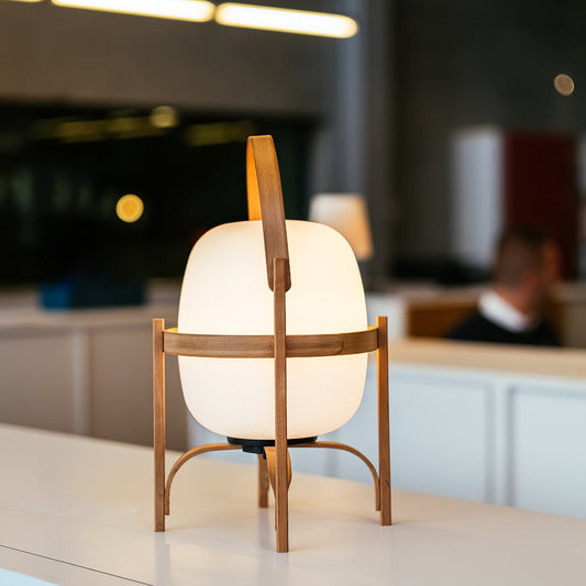 Glass Lantern Table Lamp