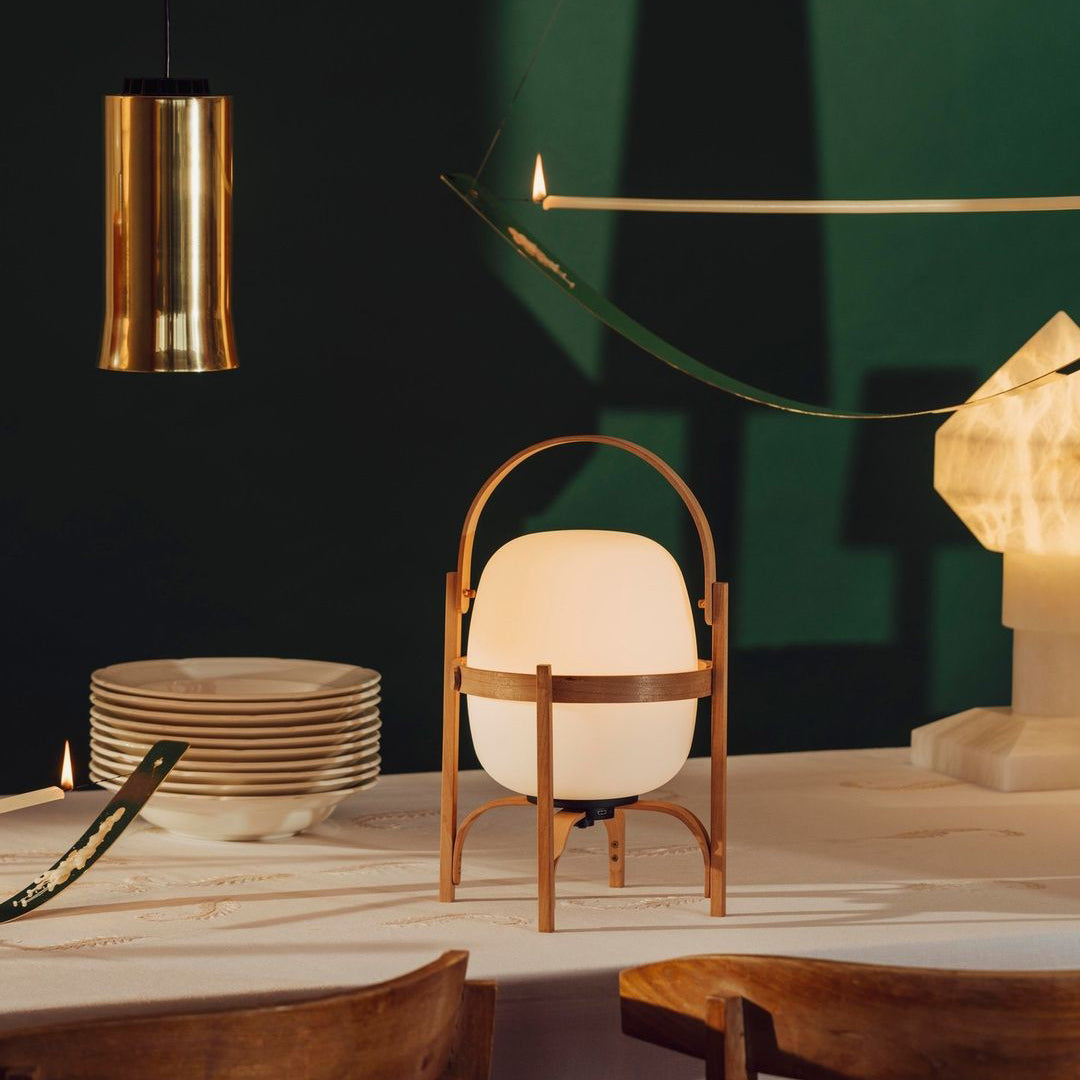 Glass Lantern Table Lamp