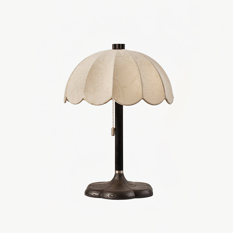 Petal Shade Wooden Table Lamp