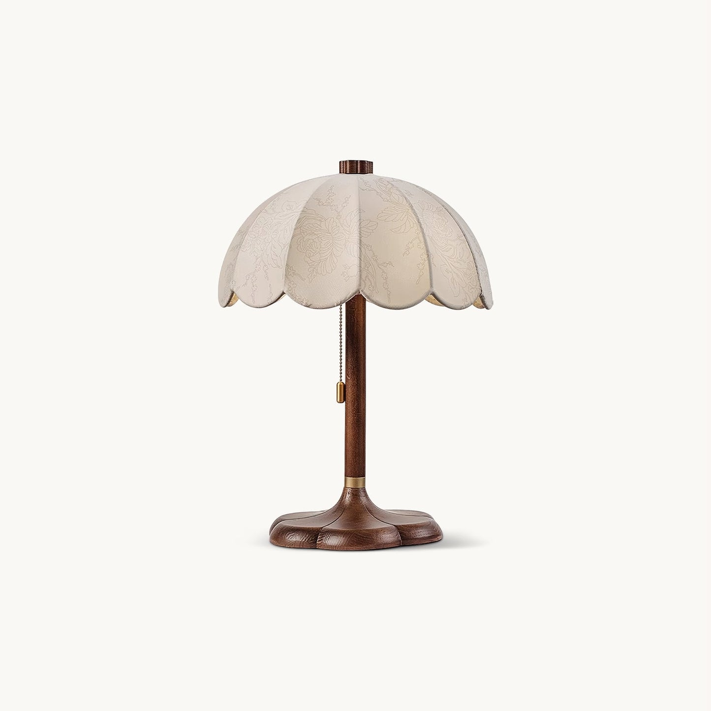 Petal Shade Wooden Table Lamp