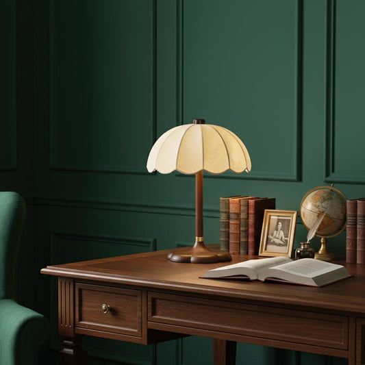 Petal Shade Wooden Table Lamp