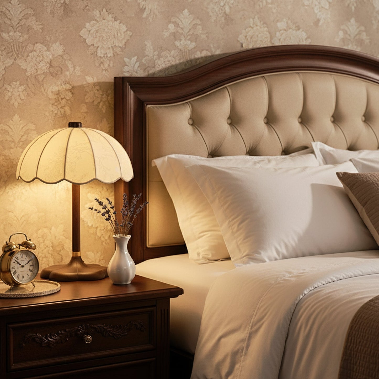 Petal Shade Wooden Table Lamp