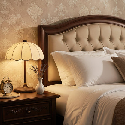 Petal Shade Wooden Table Lamp