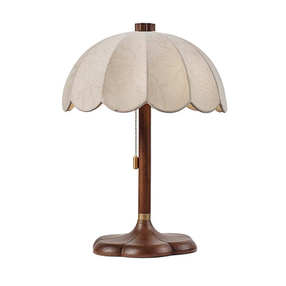 Petal Shade Wooden Table Lamp